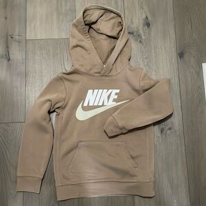 Nike Kids Logo Pullover Hoodie. Tan. Size 6-7 years